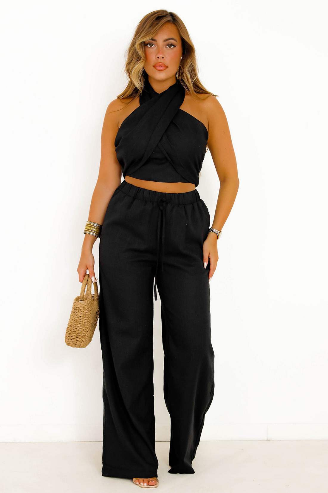 Ensemble Top Col Croisé + Pantalon